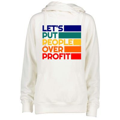 Leftist Democratic Socialist Union Retro People Over Profit Gift Womens Funnel Neck Pullover Hood