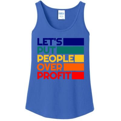 Leftist Democratic Socialist Union Retro People Over Profit Gift Ladies Essential Tank