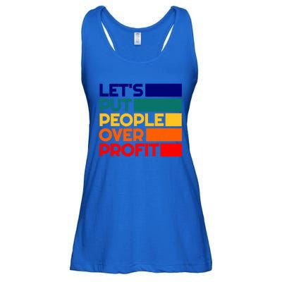 Leftist Democratic Socialist Union Retro People Over Profit Gift Ladies Essential Flowy Tank