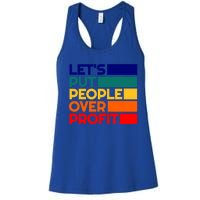 Leftist Democratic Socialist Union Retro People Over Profit Gift Women's Racerback Tank