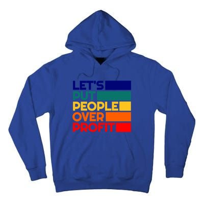 Leftist Democratic Socialist Union Retro People Over Profit Gift Tall Hoodie