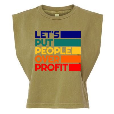 Leftist Democratic Socialist Union Retro People Over Profit Gift Garment-Dyed Women's Muscle Tee