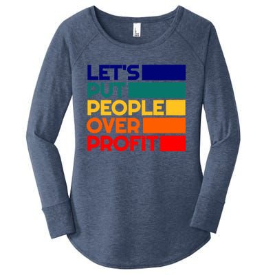 Leftist Democratic Socialist Union Retro People Over Profit Gift Women's Perfect Tri Tunic Long Sleeve Shirt