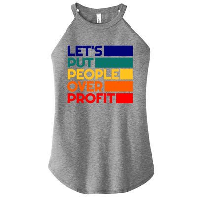 Leftist Democratic Socialist Union Retro People Over Profit Gift Women's Perfect Tri Rocker Tank