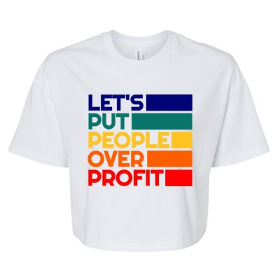 Leftist Democratic Socialist Union Retro People Over Profit Gift Bella+Canvas Jersey Crop Tee