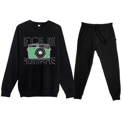 Let's Do Shots Wedding Photographers Funny Photographers Gift Premium Crewneck Sweatsuit Set