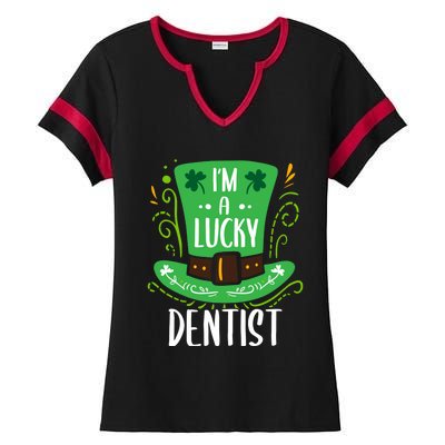 Lucky Dentist St Patrick's Day Dentists Funny Gift Ladies Halftime Notch Neck Tee