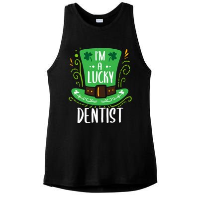 Lucky Dentist St Patrick's Day Dentists Funny Gift Ladies PosiCharge Tri-Blend Wicking Tank