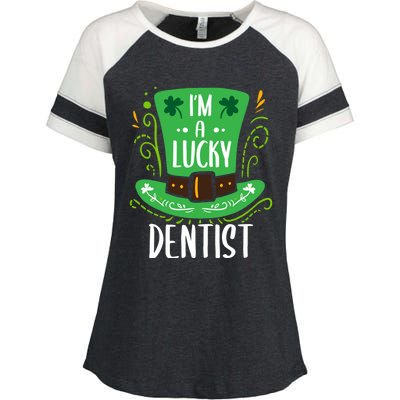 Lucky Dentist St Patrick's Day Dentists Funny Gift Enza Ladies Jersey Colorblock Tee