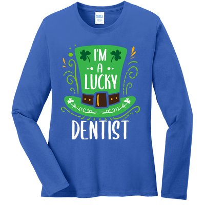 Lucky Dentist St Patrick's Day Dentists Funny Gift Ladies Long Sleeve Shirt