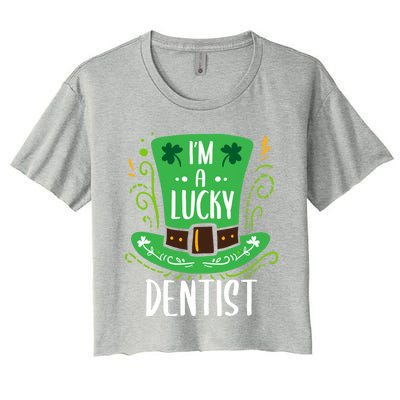 Lucky Dentist St Patrick's Day Dentists Funny Gift Women's Crop Top Tee