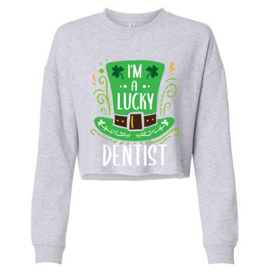 Lucky Dentist St Patrick's Day Dentists Funny Gift Cropped Pullover Crew