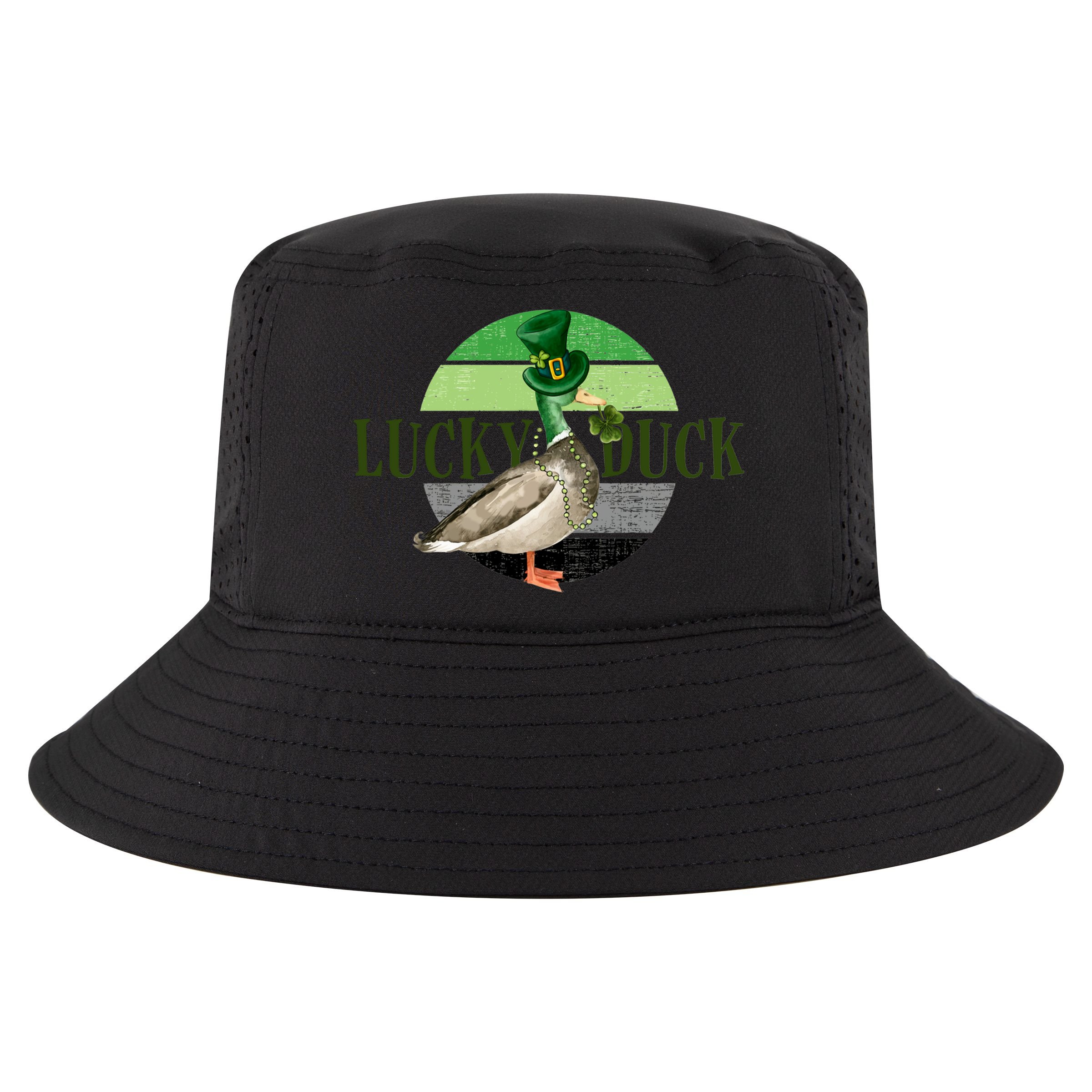 Lucky Duck St Patricks Day Duck Hunting Silly Goose Gift Cool Comfort Performance Bucket Hat