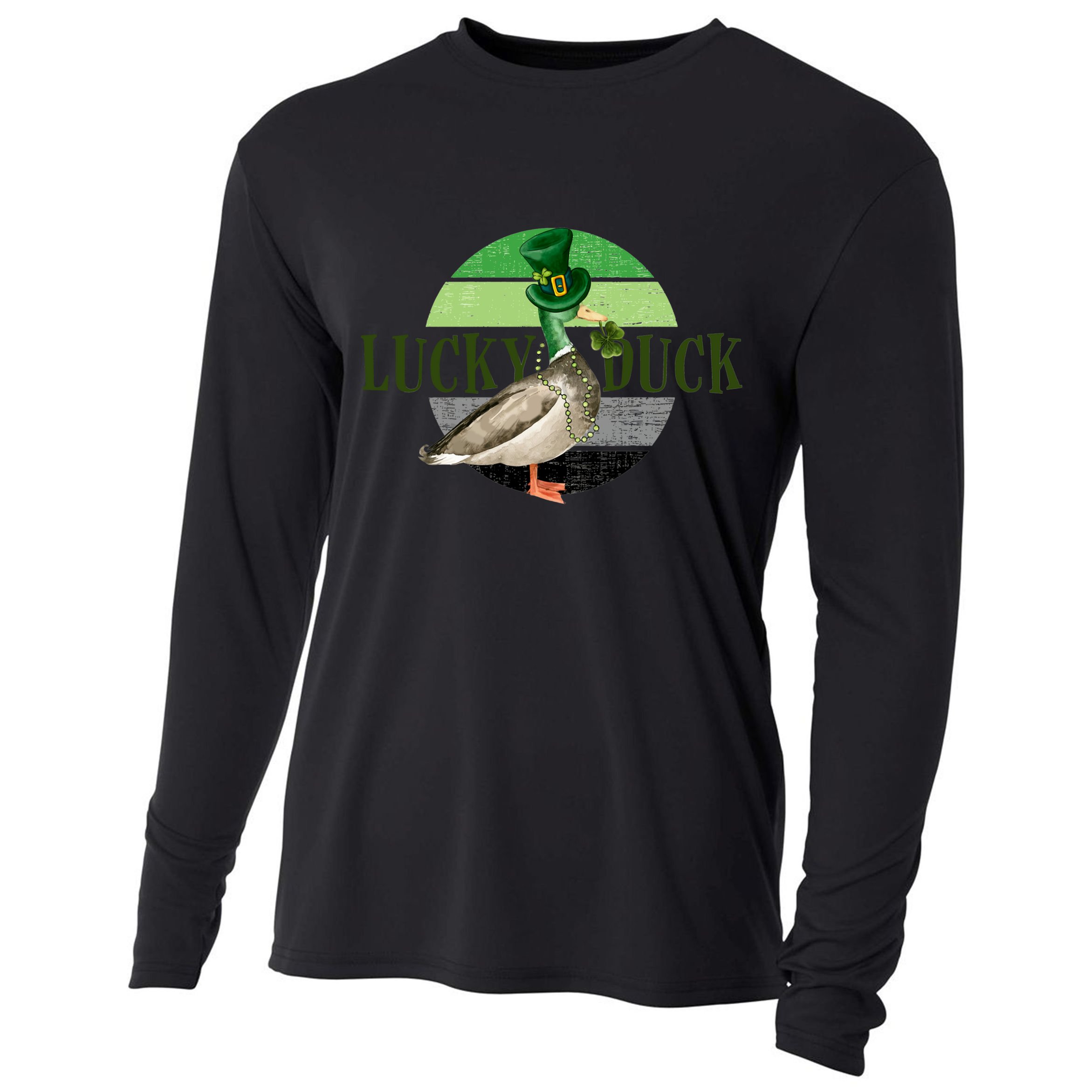 Lucky Duck St Patricks Day Duck Hunting Silly Goose Gift Cooling Performance Long Sleeve Crew