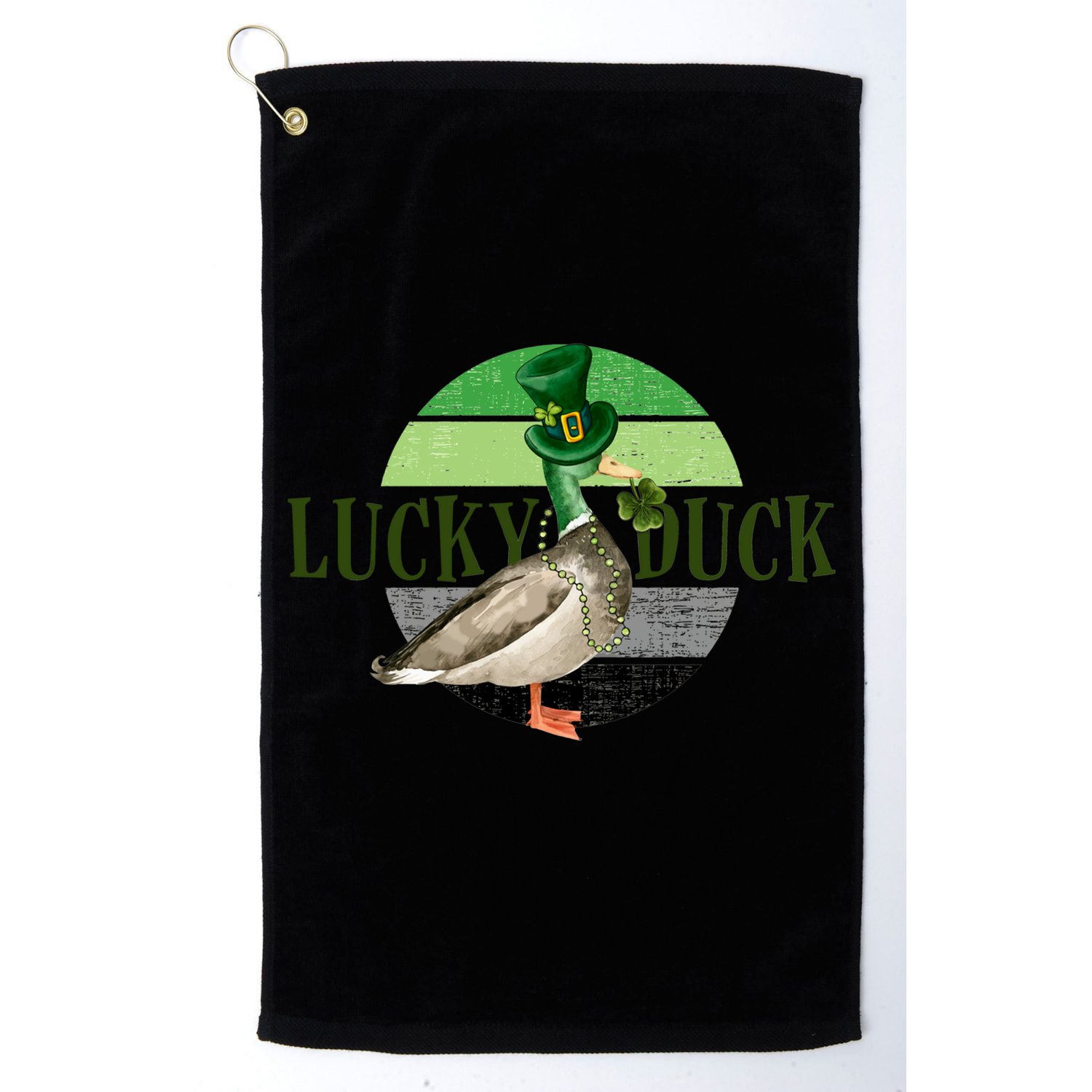 Lucky Duck St Patricks Day Duck Hunting Silly Goose Gift Golf Towel