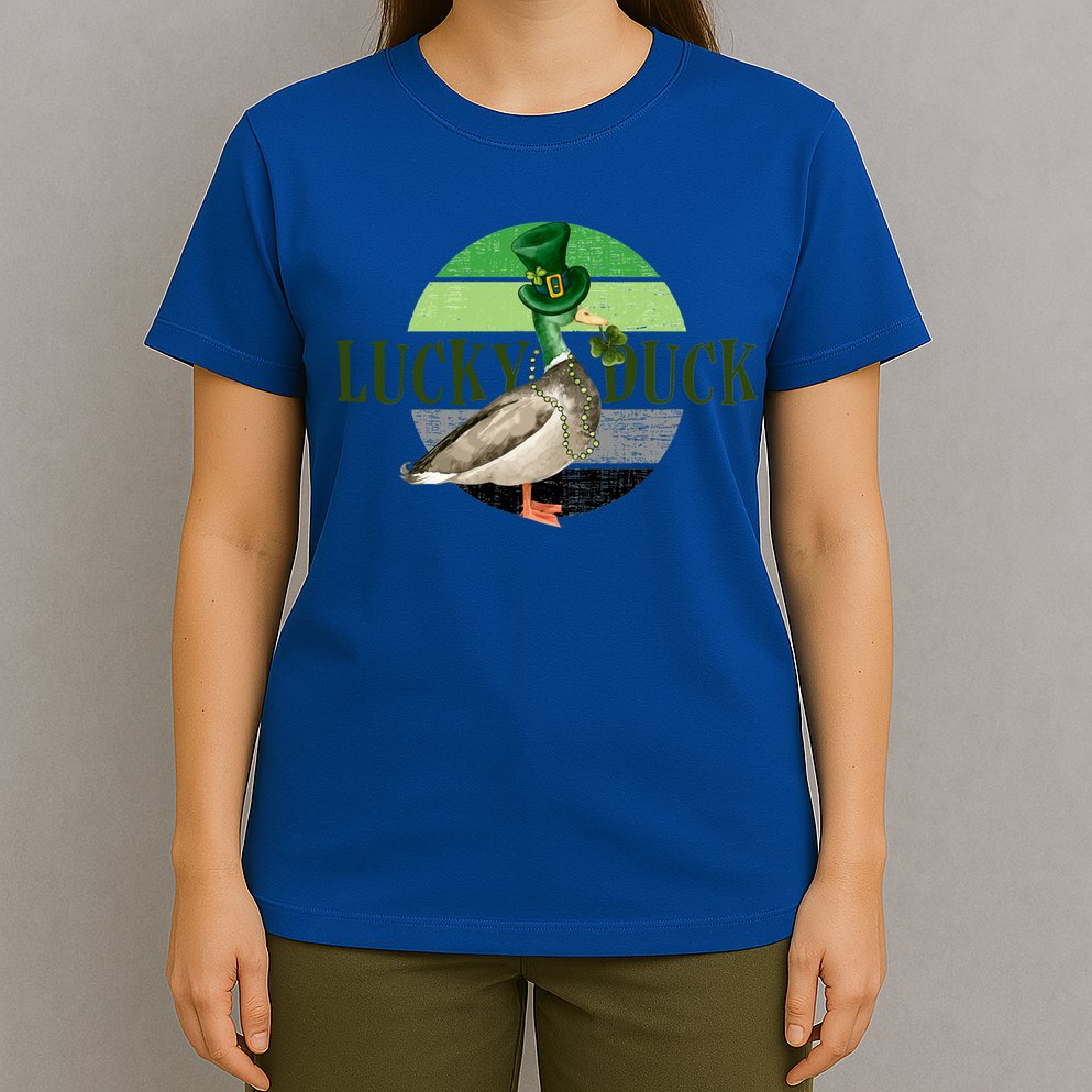 Lucky Duck St Patricks Day Duck Hunting Silly Goose Gift T-Shirt