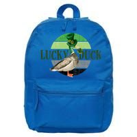 Lucky Duck St Patricks Day Duck Hunting Silly Goose Gift 16 in Basic Backpack