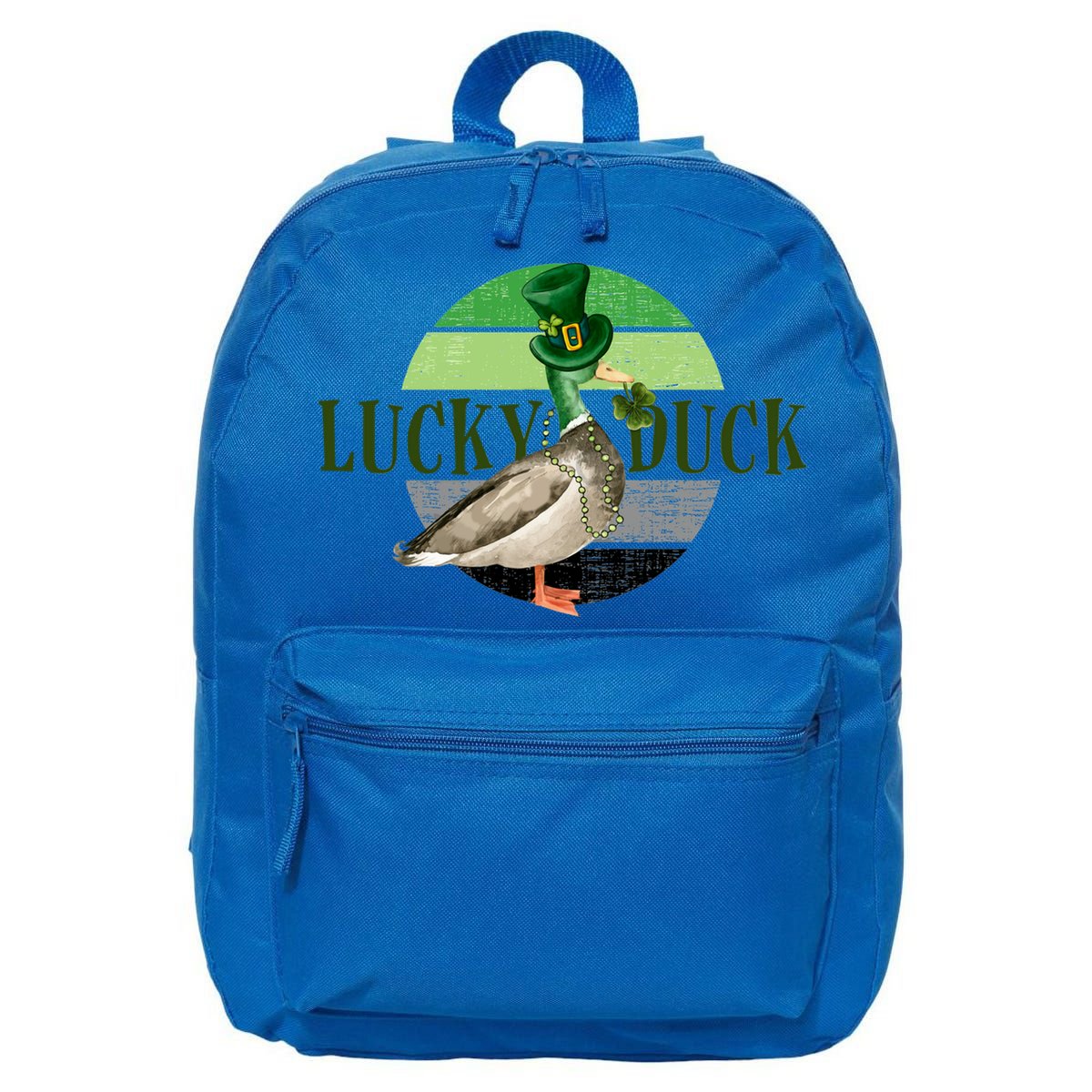 Lucky Duck St Patricks Day Duck Hunting Silly Goose Gift 16 in Basic Backpack