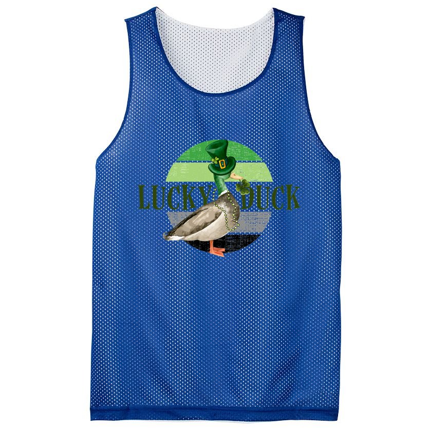Lucky Duck St Patricks Day Duck Hunting Silly Goose Gift Mesh Reversible Basketball Jersey Tank