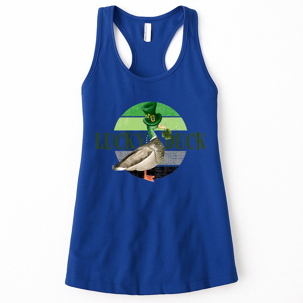 Lucky Duck St Patricks Day Duck Hunting Silly Goose Gift Womens Tank Top