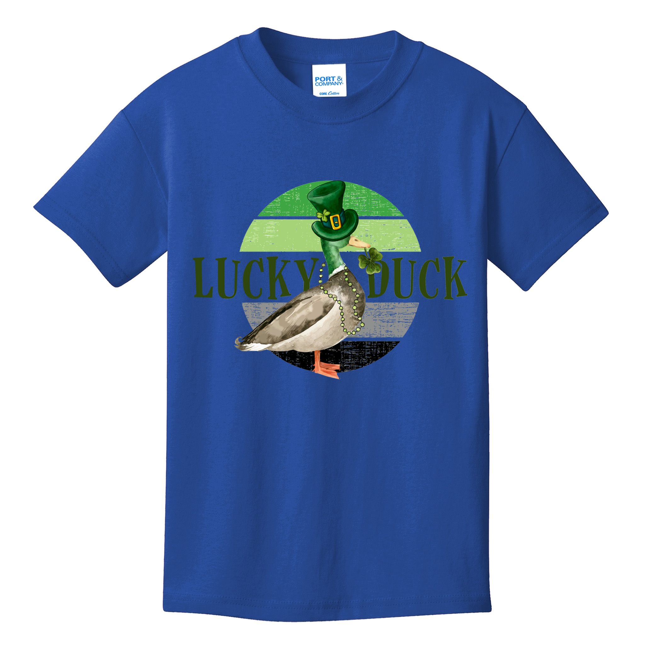 Lucky Duck St Patricks Day Duck Hunting Silly Goose Gift Kids T-Shirt