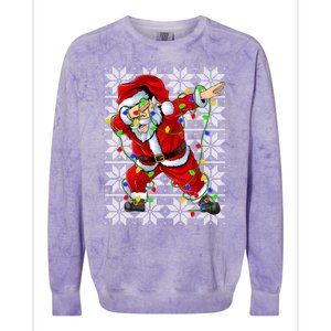 Lighting Dabbing Santa Christmas Ugly Sweater Dabbing Xmas Gift Colorblast Crewneck Sweatshirt