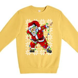 Lighting Dabbing Santa Christmas Ugly Sweater Dabbing Xmas Gift Premium Crewneck Sweatshirt