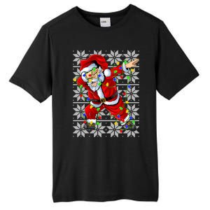 Lighting Dabbing Santa Christmas Ugly Sweater Dabbing Xmas Gift Tall Fusion ChromaSoft Performance T-Shirt