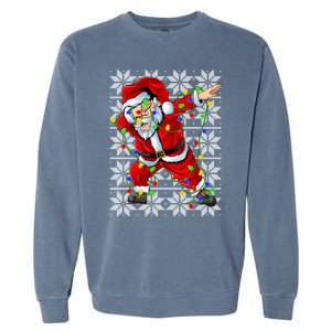 Lighting Dabbing Santa Christmas Ugly Sweater Dabbing Xmas Gift Garment-Dyed Sweatshirt