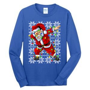 Lighting Dabbing Santa Christmas Ugly Sweater Dabbing Xmas Gift Tall Long Sleeve T-Shirt