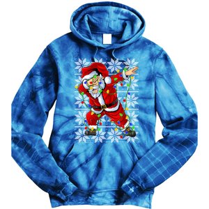 Lighting Dabbing Santa Christmas Ugly Sweater Dabbing Xmas Gift Tie Dye Hoodie