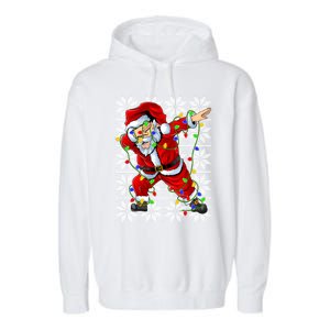 Lighting Dabbing Santa Christmas Ugly Sweater Dabbing Xmas Gift Garment-Dyed Fleece Hoodie