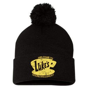 Lukes Diner Stars Hollow Pom Pom 12in Knit Beanie