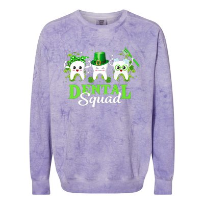 Leprechaun Dental Squad Dentist Shamrocks St Patricks Day Meaningful Gift Colorblast Crewneck Sweatshirt