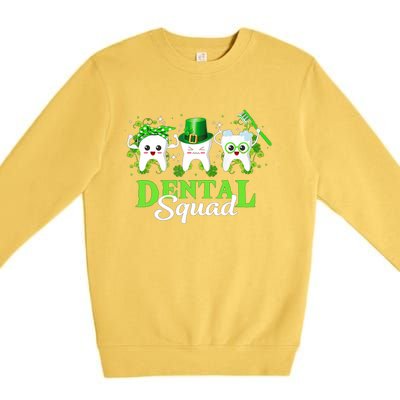 Leprechaun Dental Squad Dentist Shamrocks St Patricks Day Meaningful Gift Premium Crewneck Sweatshirt