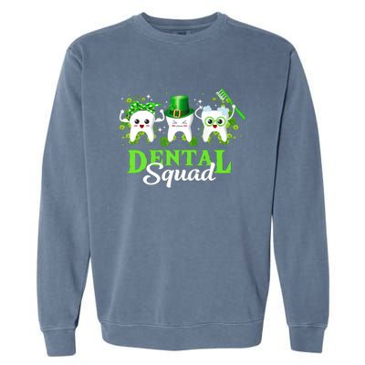 Leprechaun Dental Squad Dentist Shamrocks St Patricks Day Meaningful Gift Garment-Dyed Sweatshirt