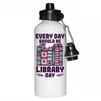 Library Day School Librarian Library Worker Cute Gift Aluminum Water Bottle 