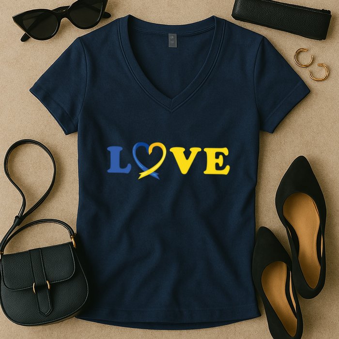 Love Down Syndrome Awareness Women's V-Neck T-Shirt