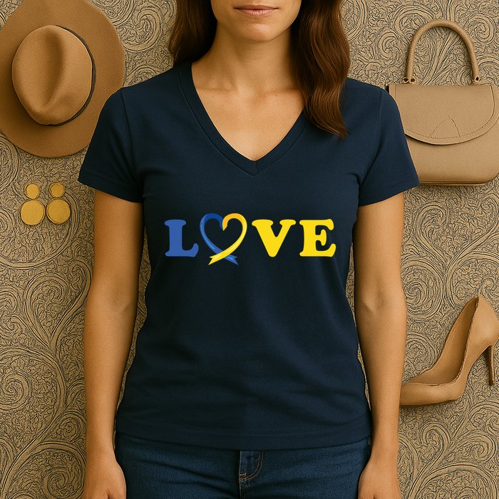 Love Down Syndrome Awareness Women's V-Neck T-Shirt