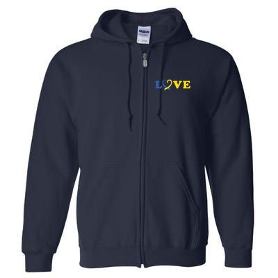 Love Down Syndrome Awareness Full Zip Hoodie