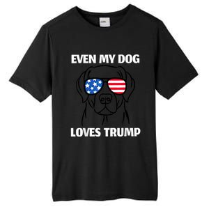 Labrador Dog Sunglasses Usa Flag Even My Dog Loves Trump Tall Fusion ChromaSoft Performance T-Shirt