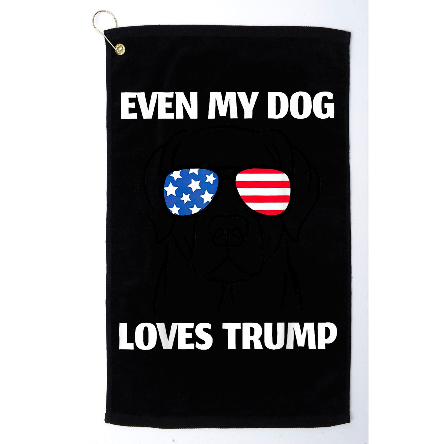 Labrador Dog Sunglasses Usa Flag Even My Dog Loves Trump Golf Towel