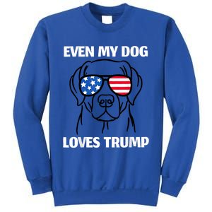 Labrador Dog Sunglasses Usa Flag Even My Dog Loves Trump Sweatshirt