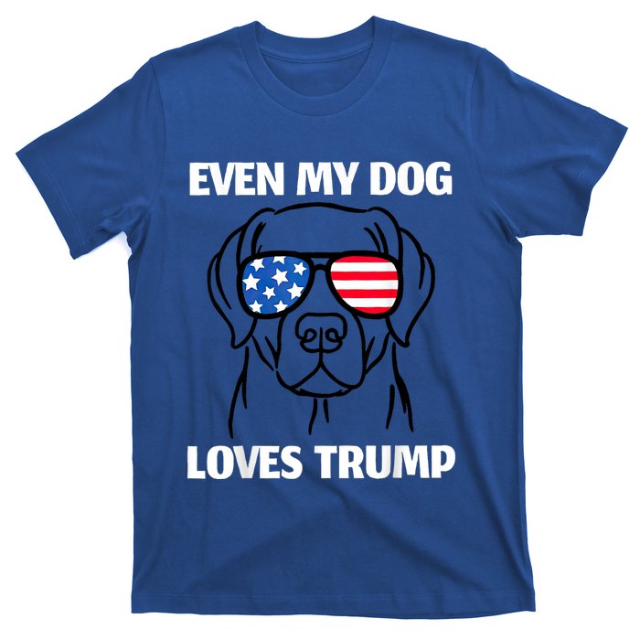 Labrador Dog Sunglasses Usa Flag Even My Dog Loves Trump T-Shirt