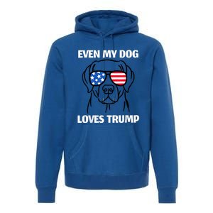 Labrador Dog Sunglasses Usa Flag Even My Dog Loves Trump Premium Hoodie