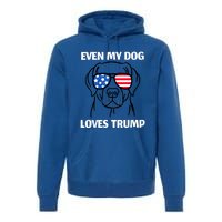 Labrador Dog Sunglasses Usa Flag Even My Dog Loves Trump Premium Hoodie