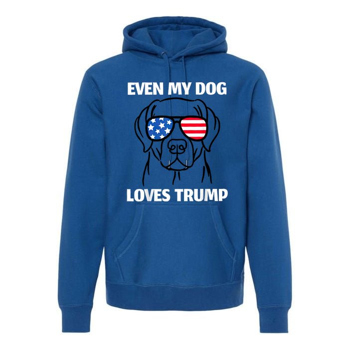 Labrador Dog Sunglasses Usa Flag Even My Dog Loves Trump Premium Hoodie