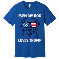 Labrador Dog Sunglasses Usa Flag Even My Dog Loves Trump Premium T-Shirt