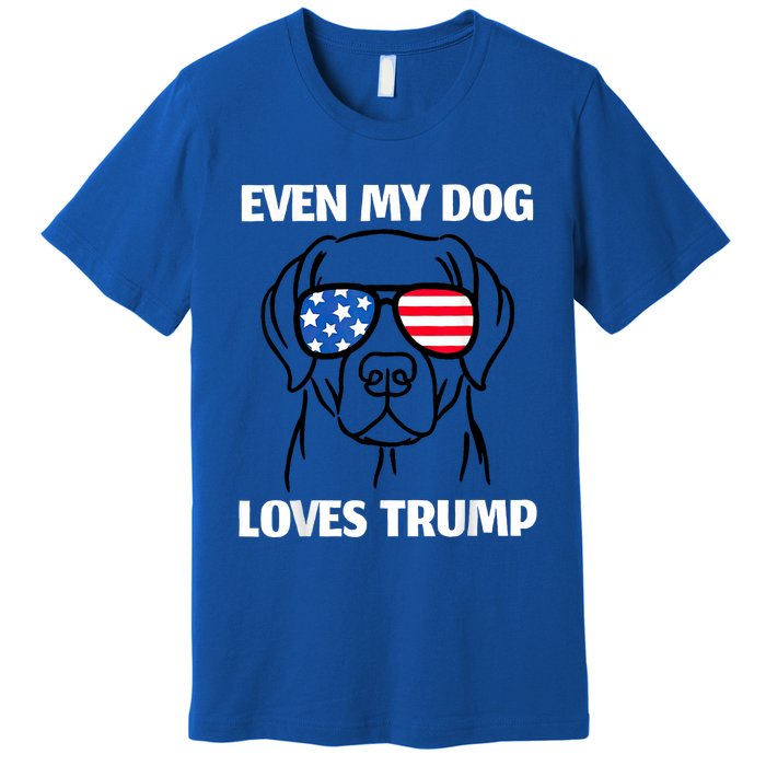 Labrador Dog Sunglasses Usa Flag Even My Dog Loves Trump Premium T-Shirt