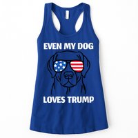 Labrador Dog Sunglasses Usa Flag Even My Dog Loves Trump Womens Tank Top